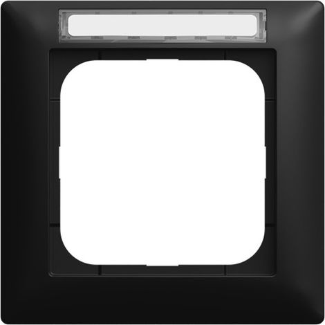 Busch-Jaeger Cadre de recouvrement avec fenêtre de visualisation avec champ d'inscription 1 compartiment noir mat - Busch-balance® SI (1721 NSK-915), 2CKA001754A4938