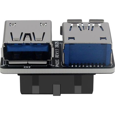 USB 3.0 20-Pin auf 2 Buchsen-Adapter, 19-Pin-Splitter-Konverter für Motherboard (1/5)