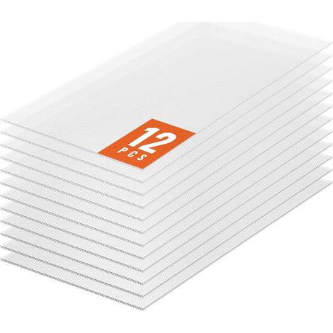 Plaques Polycarbonate Ondulées Toiture Lot de 12 Panneaux Transparents 1210x605x6 mm Protection UV Imperméables Serre (1/5)