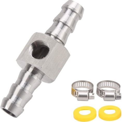 Adattatore a T per sensore di pressione del carburante con 2 anelli in plastica, compatibile con raccordi rapidi universali per manometro pressione carburante auto da 3/8, sensore di pressione (1/5)