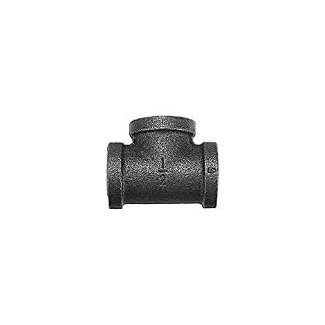 1/2 "3/4" 1 "Tee egal pipe 3 voies malléable fer noir Raccord tube femelle - 1/2 pouce (1/5)
