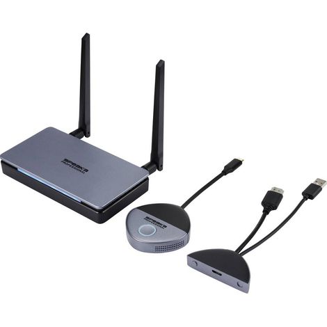 SpeaKa Professional SP-TR-500 Système de présentation Full HD sans fil 30 m 5 GHz, 2.4 GHz 1920 x 1080 Pixel Transmissi