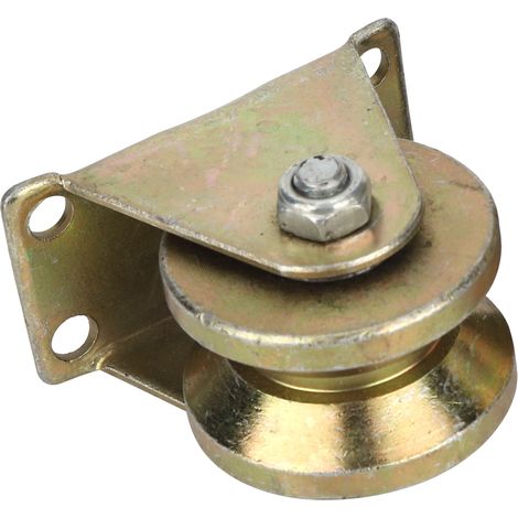 Rodillos de carril en V para puertas correderas industriales – 2 piezas fabricadas en acero de alta calidad – Rodillos en forma de V con rodillos guía – Ø 6,8 cm (1/5)