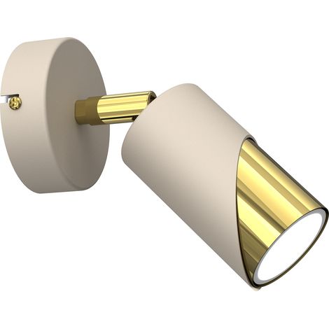 Faretto parete/soffitto crema oro orientabile GU10 Luminex Shift
