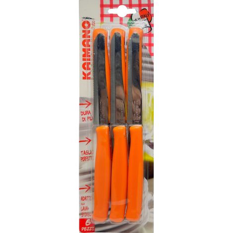 Kaimano coltelli Dinamik arancio plastica seghetto 6 pezzi