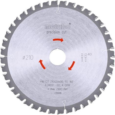 Metabo Sägeblatt "precision cut wood - professional", 210x2,4/1,8x30, Z40 WZ 3° (1/3)