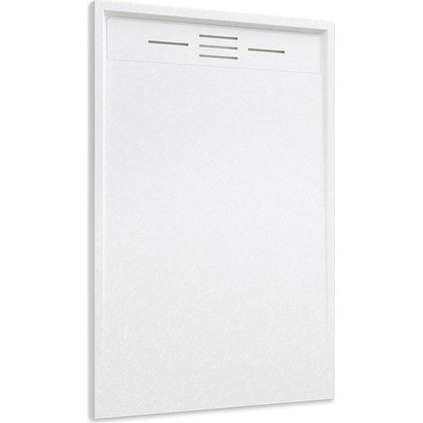Receveur de douche 70x140 effet pierre couleur blanc Spanios (1/4)