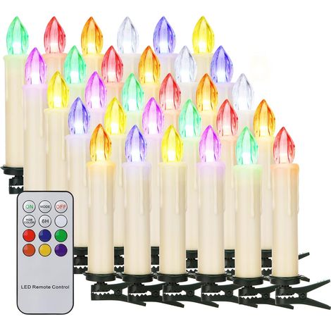 Candele Natalizie LED Senza Fili Impermeabili 30 Pezzi Bianco (1/5)