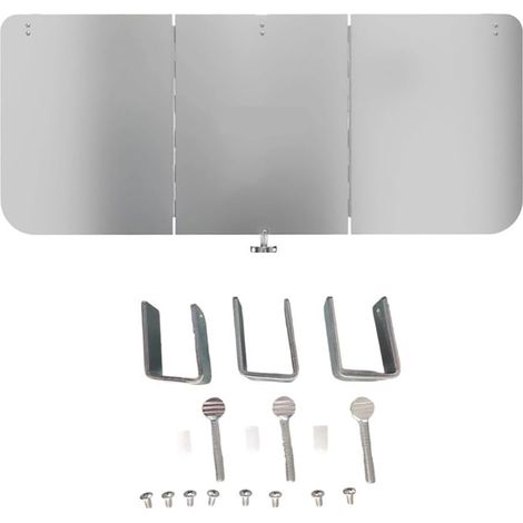Aluminum heat reflector panel for outdoor patio heaters – Foldable wind deflector for mushroom and pyramid propane gas heaters – Sheet alternative (1/5)