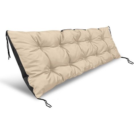 Coussin de jardin 120x40 cm imperméable pour banc, palette beige (1/5)
