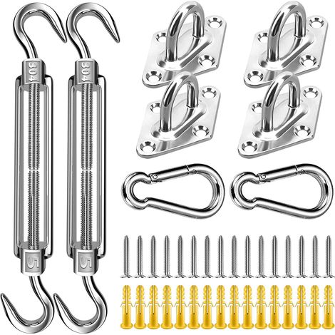 Kit de herrajes para toldos, kit de herrajes de acero súper resistente de 5 pulgadas para la instalación de toldos, 40 piezas (1/5)