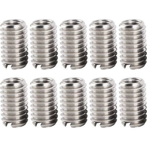 Sjlerst – Lot de 10 inserts filetés en acier inoxydable – Filetage femelle M4 x 0,7mm et mâle M6 x 1mm – Réparation filetages endommagés (1/5)