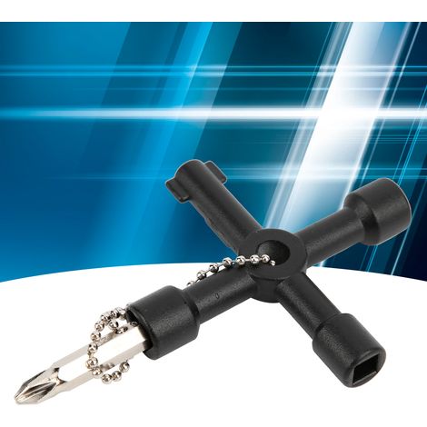 Clé multifonction, clé cruciforme, clé pour boîtier d'ascenseur, clé pour compteur d'eau, clé en croix (1/5)