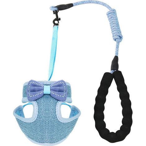 Harnais et laisse pour chat réglable, type gilet nœud papillon, corde de traction pour animaux de compagnie