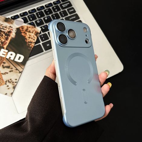 (iPhone 12 Pro Max, bleu clair) Étui de protection magnétique ultra-fin pour iPhone, compatible avec la charge MagSafe.