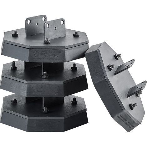 Patin de Nivellement pour Camping-car 4PCs, Patin pour Vérin Stabilisateur de Caravane Charge 2,3 T Chacun, en Caoutchouc, Grande Surface de Stabilisation, Idéal pour Crics à Ciseaux, Voyage (1/5)