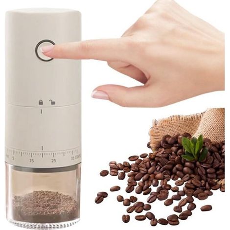 Molinillo de café - Molinillo de café eléctrico para uso doméstico - 38 niveles de molienda - Recargable por USB - También apto para hierbas