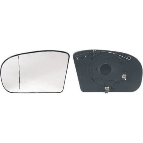Verre de rétroviseur gauche chauffant asphérique avec support Mercedes Classe C W203 2000-2006