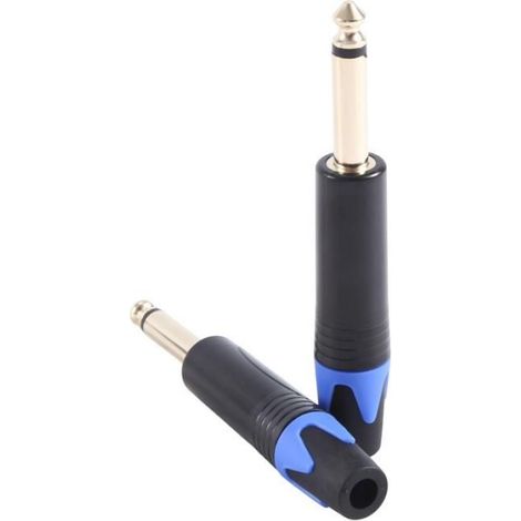 Prise Jack Mono - 6 35 Mm - Pour Connexion Audio - Noir Et Bleu - 10 Pièces (1/5)
