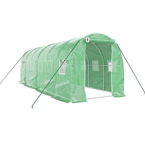 Maison Exclusive - Serra con Telaio in Acciaio Verde 12 m² 6x2x2 m
