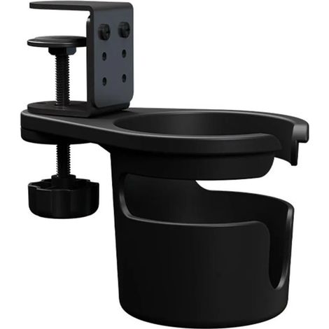 Porte-gobelet de bureau rotatif et réglable en plastique INF - Noir (1/5)