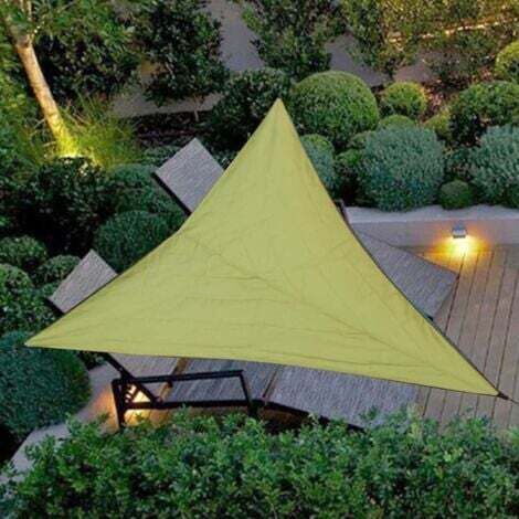 NALOOKAMIC  Voile d'ombrage triangulaire, auvent vert, auvent anti-UV pour patio, jardin, cour, terrasse, belvédère, arrière-cour, pelouse, activités de plein air (3x3x3m, vert)