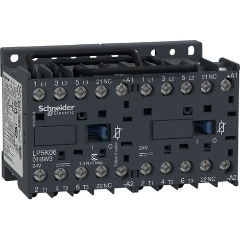 Inversor Tesys K - 3P(3 NA) - AC-3 - = 440 V 6 A - 24 V bobina CC - LP5K0601BW3 (1/2)
