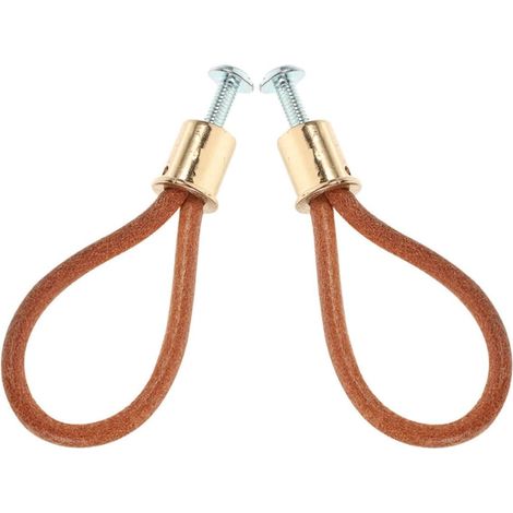 2pcs Poignées de Corde Élégantes en Cuir et Alliage D'aluminium pour Meubles, Poignées Modernes Confortables pour Tiroirs et Armoires, Rénovation de Mobilier (1/5)