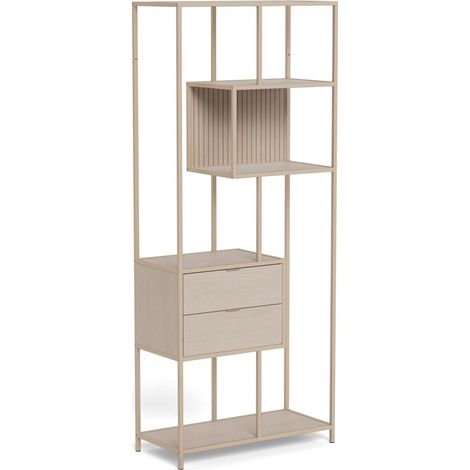 Estantería Norsica Sevferi 182, Gris, Con cajones, Abierto, MDF, Número de puertas: 0, Número de cajones: 0, 185x77x35cm (1/5)