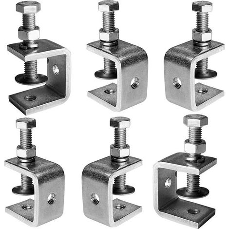 Set mit 6 C-Klemmen robuste Stützklemmen geeignet für Vorrichtungen Werkzeughalter Holzbearbeitungswerkzeuge Heimwerkerprojekte und