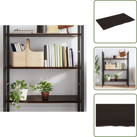 Wandregal Dunkelbraun 100x60x2 cm Massivholz Eiche Behandelt - Wandregal - Eichendielen - Holzmöbel - Wohnraumgestaltung - Dekoration (1/5)