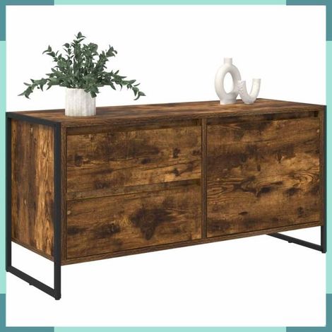 886620 Meuble TV Chêne Fumé 100 x 36 x 49.5 cm Bois d'ingénierie (1/5)