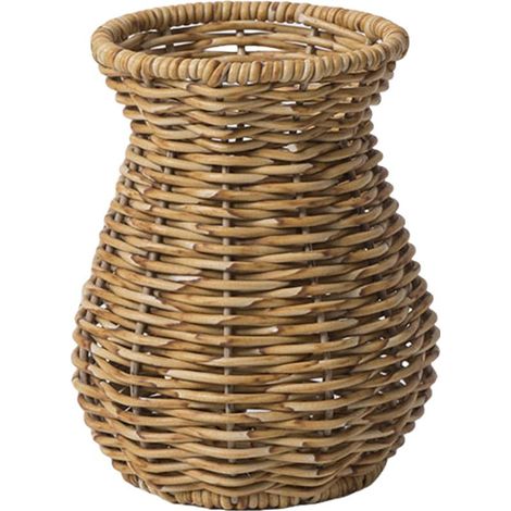 Vase contemporain en rotin pour décoration de maison et de bureau, entretien facile pour les installations de mariage ou le bureau (1/2)