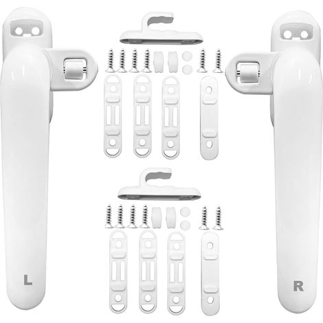 2 Pcs Poignée de Fenêtre en Alliage D'aluminium, Poignées de Fenêtre, Poignée de fenêtre Verrouillable, Tige en Métal, Poignée En Aluminium Massif, Peinture Miroir, Blanc, (16cm×5cm) (1/5)