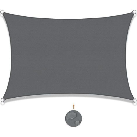 Voile d\'ombrage rectangulaire 2.5x3m imperméable en polyester – Protection UV 95% – Installation facile avec anneaux en D (1/5)