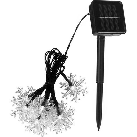 Luces De Copos De Nieve Solares - 20 Unidades - LED - 8 Modos De Iluminación - Para Jardín Patio Fiesta Navidad (1/5)