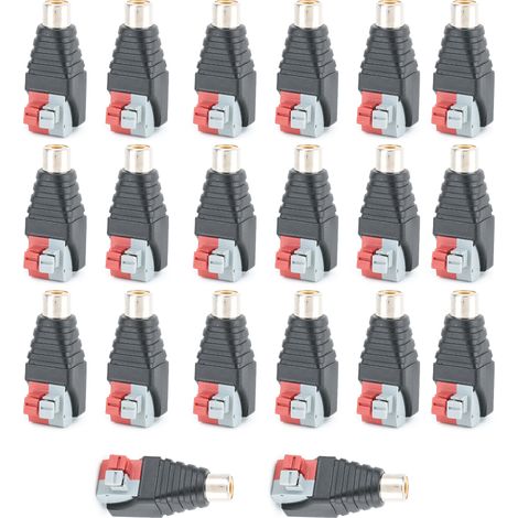 20 connecteurs femelles RCA audio, adaptateur terminal prise jack pour caméra CCTV (1/5)