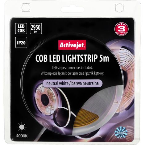 Activejet AJE-COB 5m neut cinta luminosa Regleta luminosa universal Interior 5000 mm (1/5)