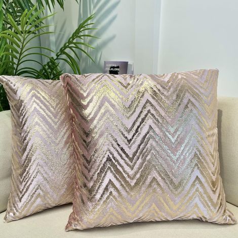 2 Pieces Housses de Coussin Taie d'oreiller Modernes Style Protege Oreiller Decoration Maison Salon Chambre pour Canapé Chaise de Burea Taille 45 x45 cm,Rose (1/5)