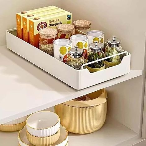 Organiseur d'armoire coulissant, organiseur de tiroir coulissant robuste fixé avec un film adhésif, rangement for étagère coulissante salle bain, cuisine, garde-manger ( Size : 4325 - 43257cm (1/5)