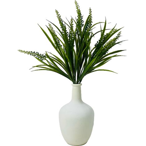 Erba con infiorescenze - mazzo di foglie di erba con spighe, verde 50 cm (1/5)
