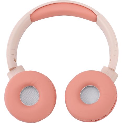 Casque Bluetooth stéréo avec basses profondes et sans perte, rechargeable et pliable, avec port 3,5 mm pour le gaming et le sport, couleur rose. (1/5)
