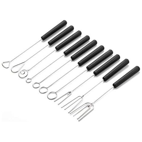 Forchetta per immersione di cioccolato, set di forchette per immersione in acciaio inossidabile, 10 pezzi di forchette per cioccolato divise in acciaio inossidabile, utensili decorativi fai da te per 