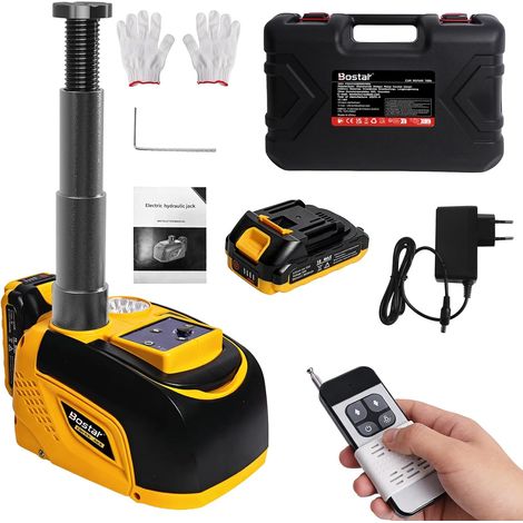 Cric Hydraulique Électrique 5T Compatible Batterie 18V, Kit Levage Auto sans Fil avec Télécommande, Hauteur 15-45cm, Outil Changement Pneu pour SUV, Camping-Car (1/5)