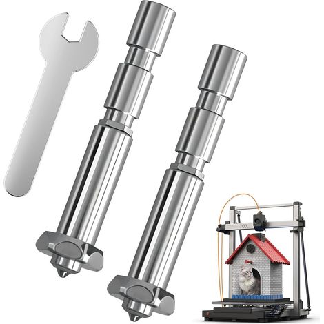 Set di 2 ugelli di ricambio per stampanti 3D, 0,4 mm - Acciaio inossidabile + temprato - Ugello in acciaio compatibile con Anycubic Kobra 3 Max - Chiave inclusa (1/5)