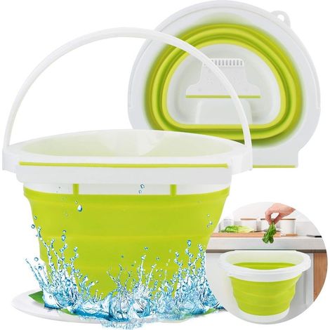 Eleganted Poubelle Cuisine Pliable Porte Kitchen Poubelle Murale Cuisine Can pour Voiture Bureau à Domicile, 4L (Vert) (1/5)