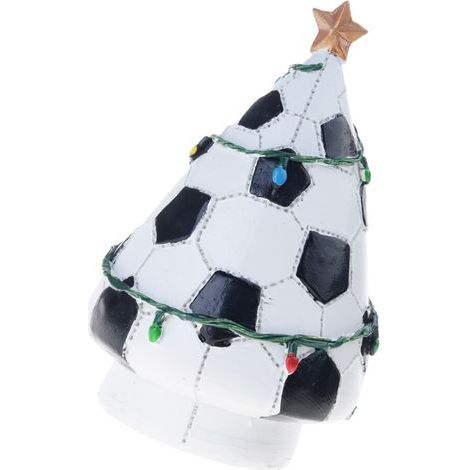 Ornement d'arbre de noël de football brillant, guirlande-Blanc (1/2)