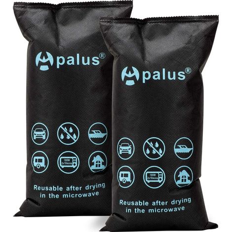 Sac Absorbeur d'Humidité, Automatique et Réutilisable, sans DMF, Dégivreur au Gel de Silice, Désodorisant pour Voiture, Empêche Buée, Condensation et Gel sur les Vitres (2 Sacs x 1KG) (1/5)