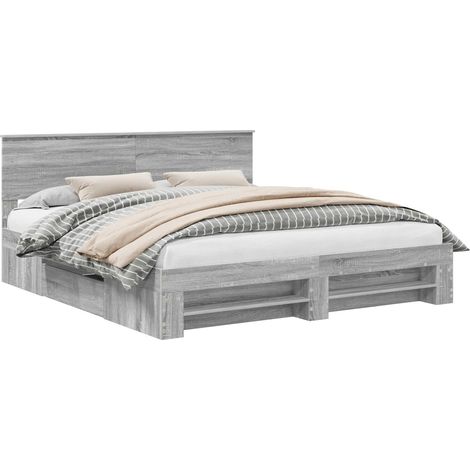 Maison Exclusive - Bettrahmen Graues Sonoma 180 x 200 cm Holzwerk