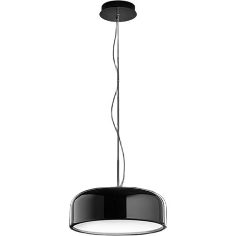 Suspension En Métal Noir Brillant (Ral 9005) Avec Led Intégrée Cct Réglable, Diamètre 48,5 Cm, Hauteur Ajustable 318 Cm - Marque Perenz Design (1/3)